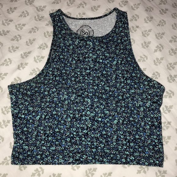 Blue floral crop top - Picture 1 of 1